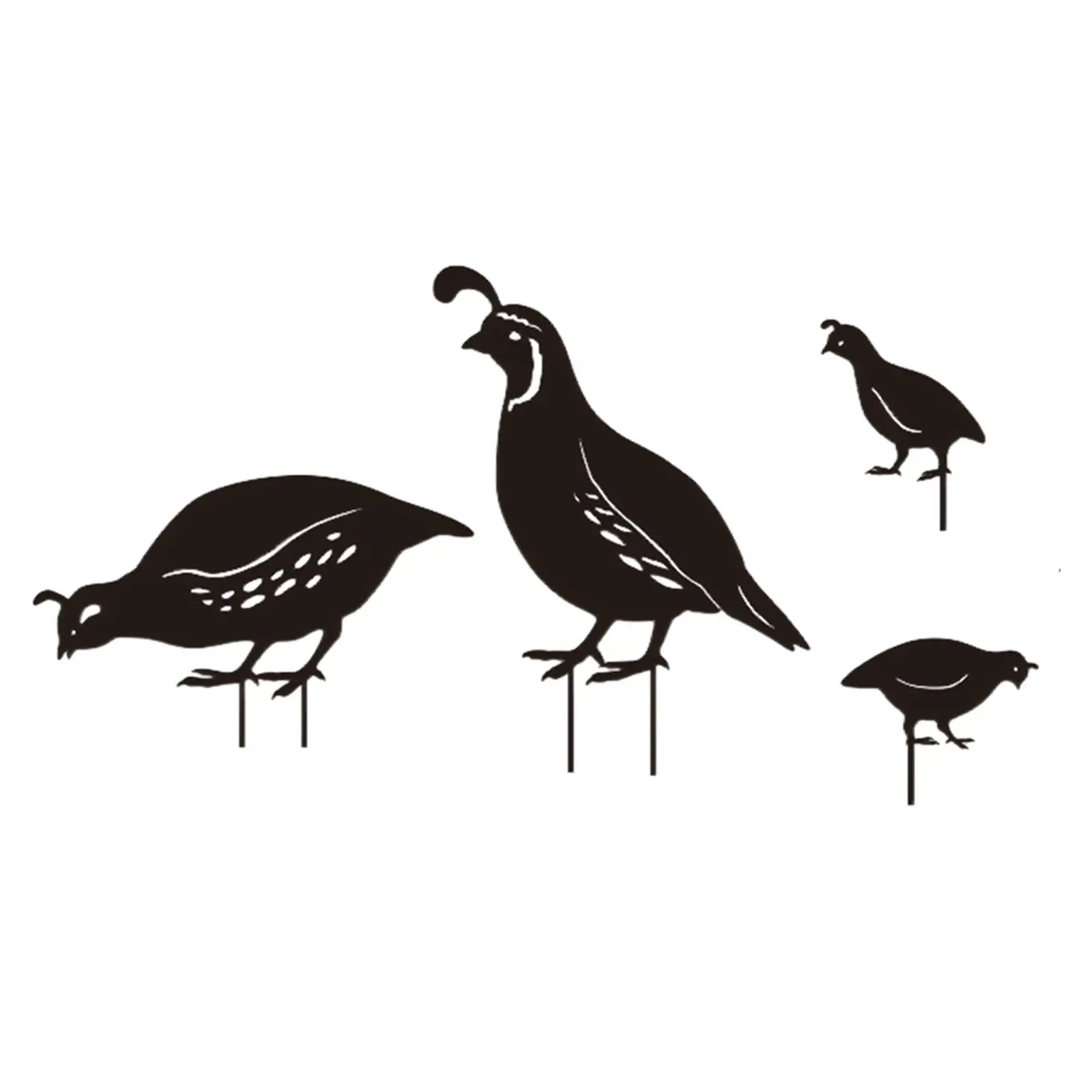 4 Pieces Quail Animal Statue Sculpture Quail Animal Stakes Accessories Easter