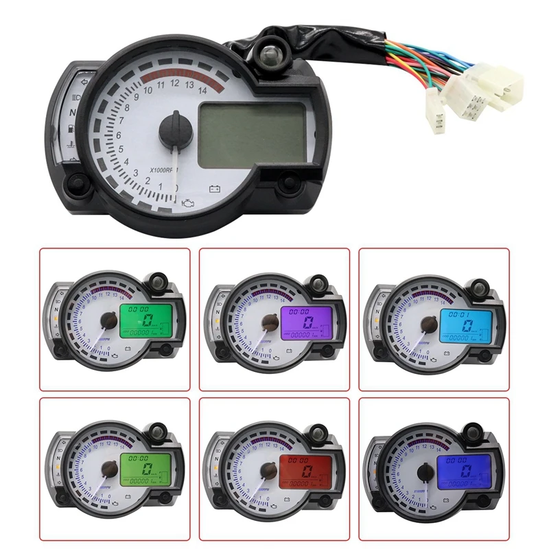 

Motorcycle Speedometer 7 Colors LCD Digital Odometer For RX2N MAX 299KM/H Moto Dashboard Motorcycle Speedometer 12V