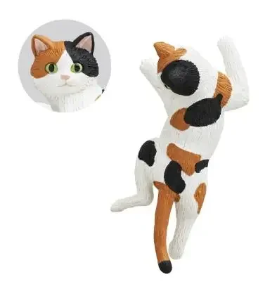 Genuine Gacha Scale Model Climbing Hanging Window Cat Refrigerator Sticker Model Decoration Action Figure Toys