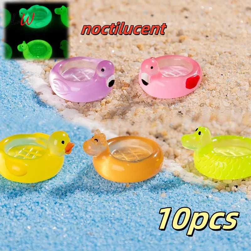 

10pcs Glowing Resin Little Animals Moss Microlandscape Miniature Figurines Fairy Garden Accessories Home Decor