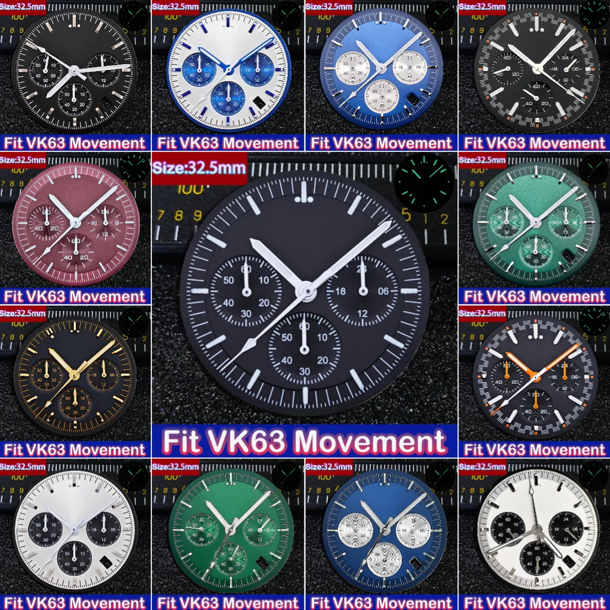 VK63 32.5MM Dial Lu…