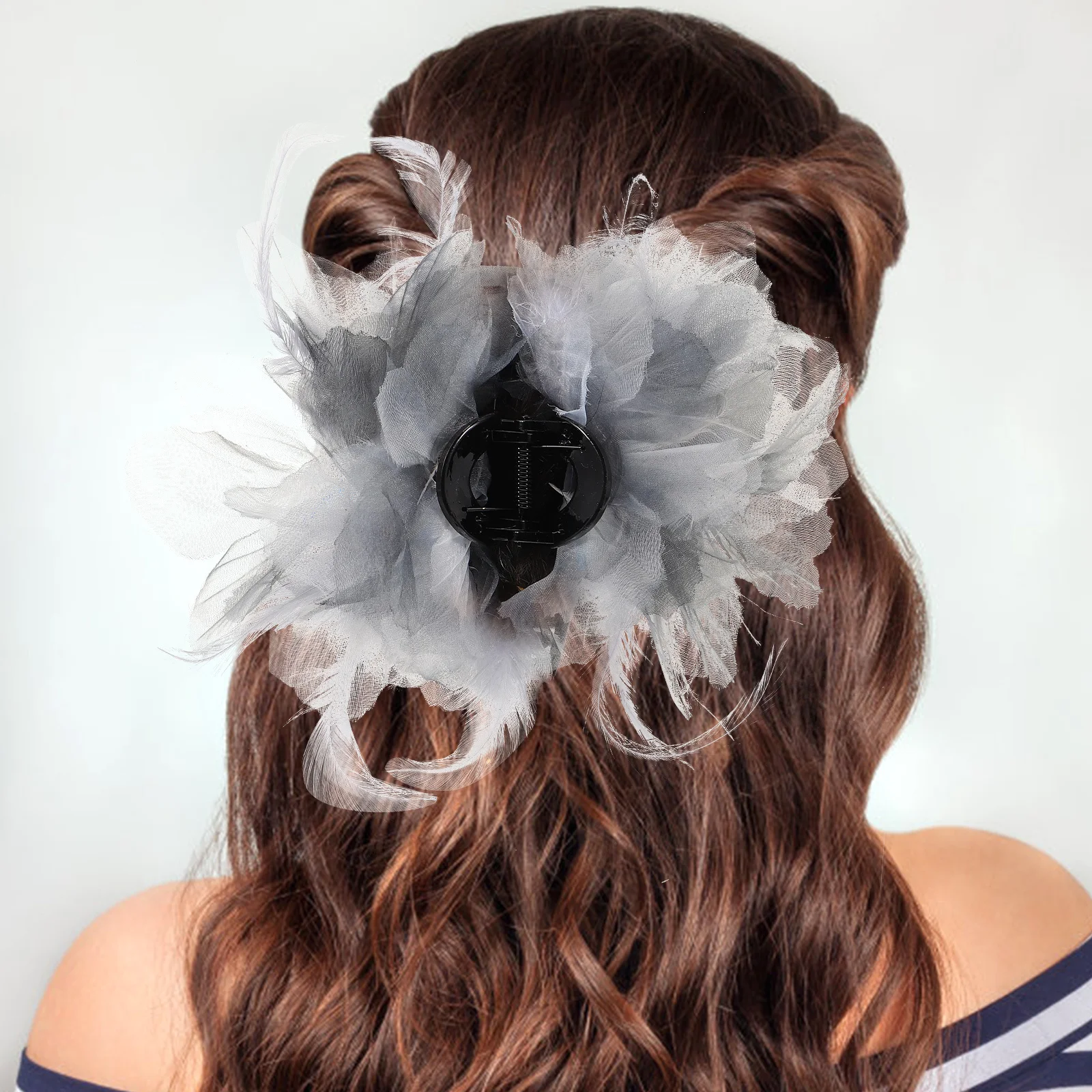 Duża spinka do włosów z kwiatem, urocza, lekka, idealna na ślub, urodziny, do codziennego użytku, ozdoba do włosów dla kobiet i dziewcząt.