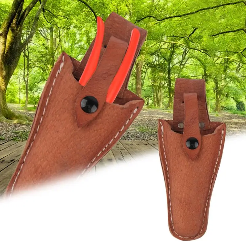 Gardening Scissors Bag Pruning Scissor Case Leather Sheath Portable Holster Cowhide Pruner Tool Bag For Pliers Pruning Shears