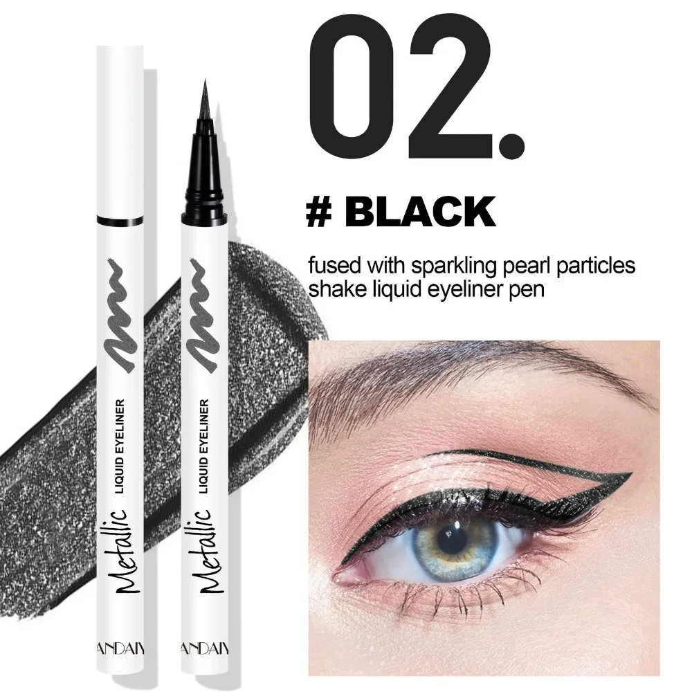 Glänzender flüssiger Eyeliner wasserdicht langlebiger Eyeliner Bleistift Eyeliner flüssiger Stift kosmetische Werkzeuge schnell trocknend nicht natürlich blühen