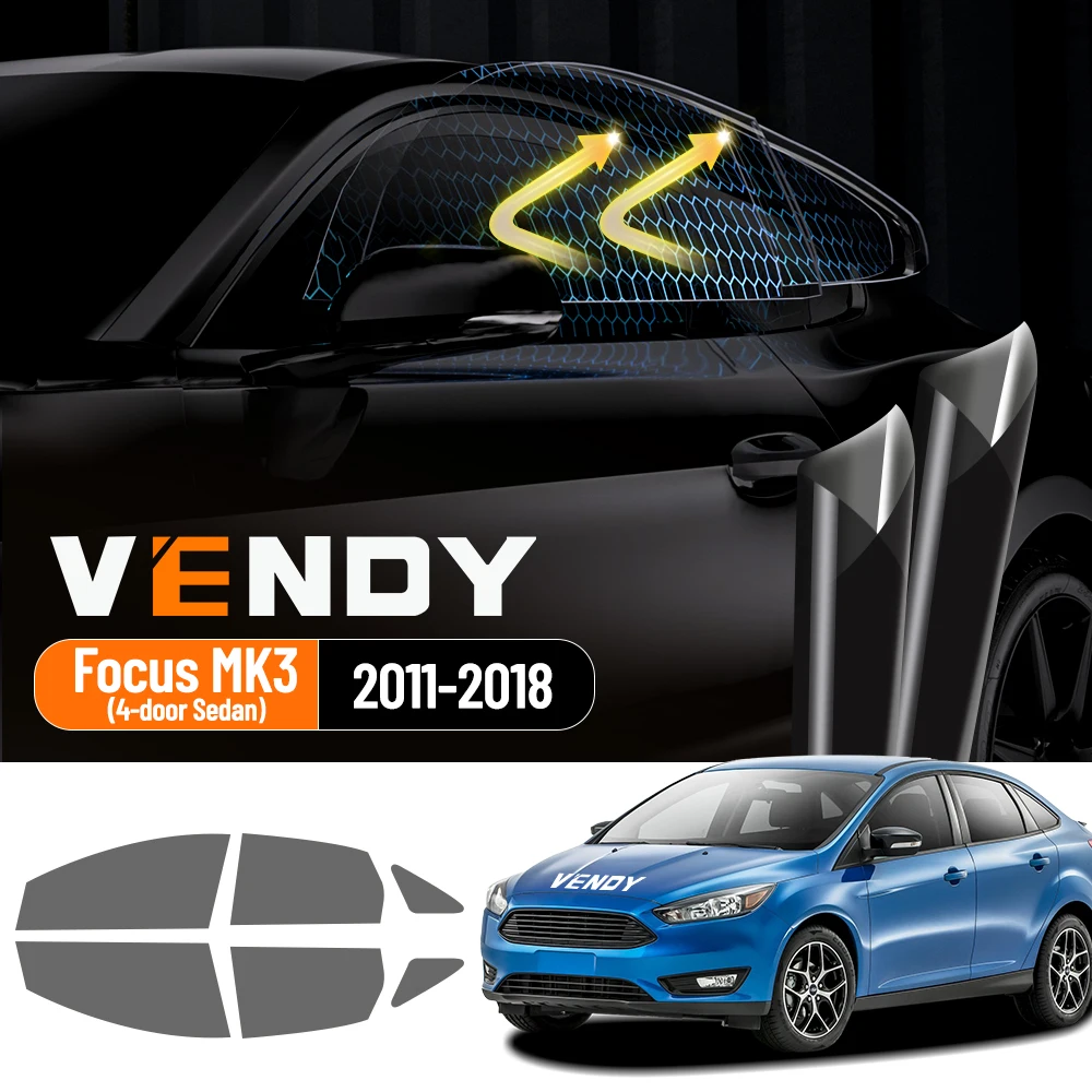 

For Ford Focus 3 MK3 2011-2018 4-door Sedan Pre-Cut Car Window Tint Film Kit Solar Tinted Film Privacy,Heat & UV Protection