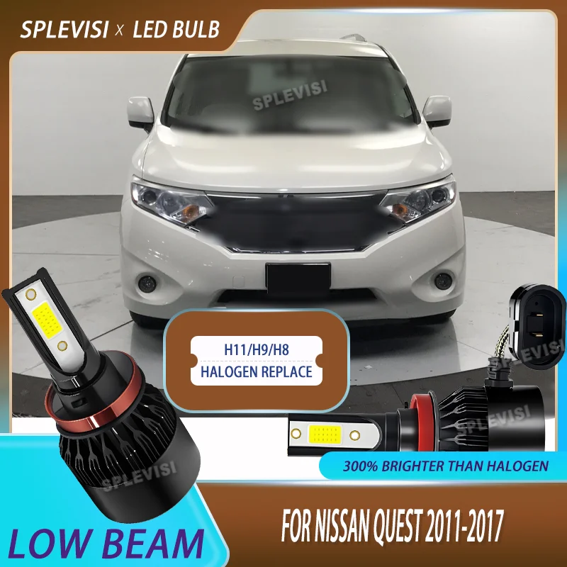 

2pcs IP67 Car Headlight Bulb Auto LED Low Beam H11/H9 Halogen Replace For Nissan Quest 2011 2012 2013 2014 2015 2016 2017