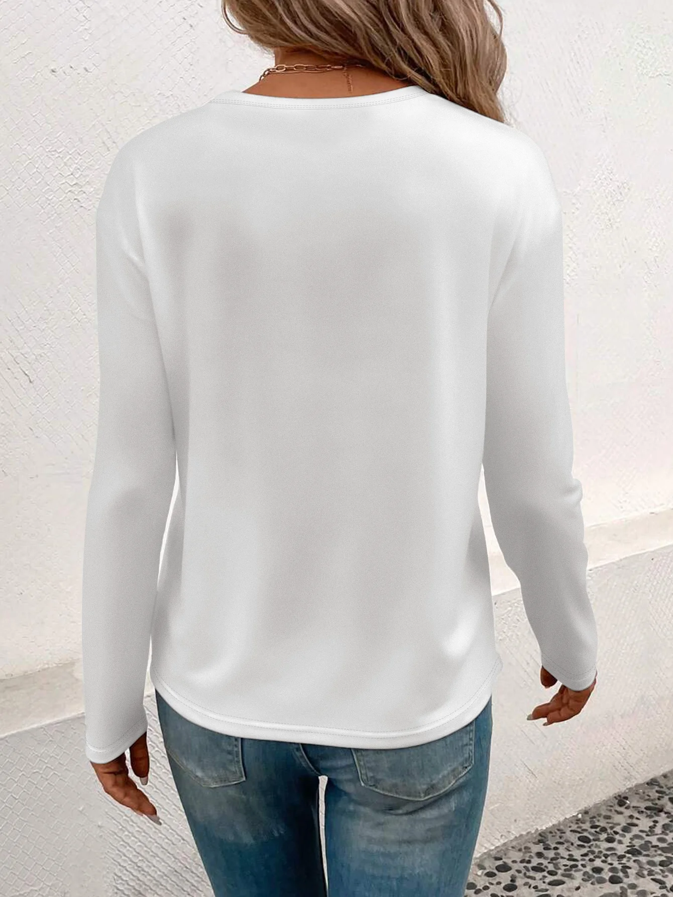 無地 レディース 長袖 春/秋 ファッション Tシャツ レギュラー丈 快適な生地 ゆったりフィット ラウンドネック カジュアルトップ