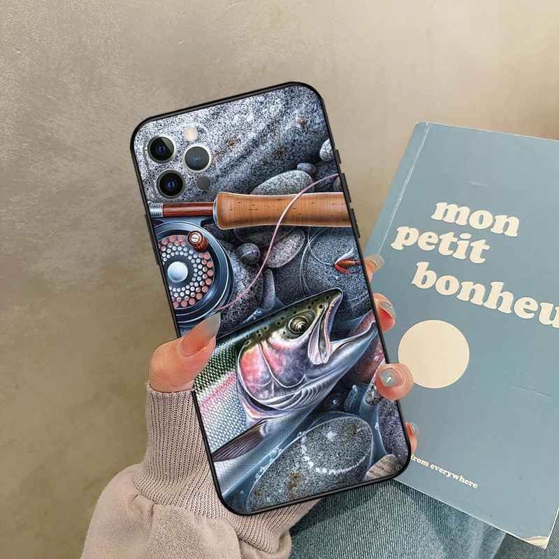 Чехол для ловли форели с радужной форелью для iPhone 17, Air 15, 14, 13, 12, 11, 16 Pro Max 13 mini XR 15 16 Plus 16e, задняя крышка
