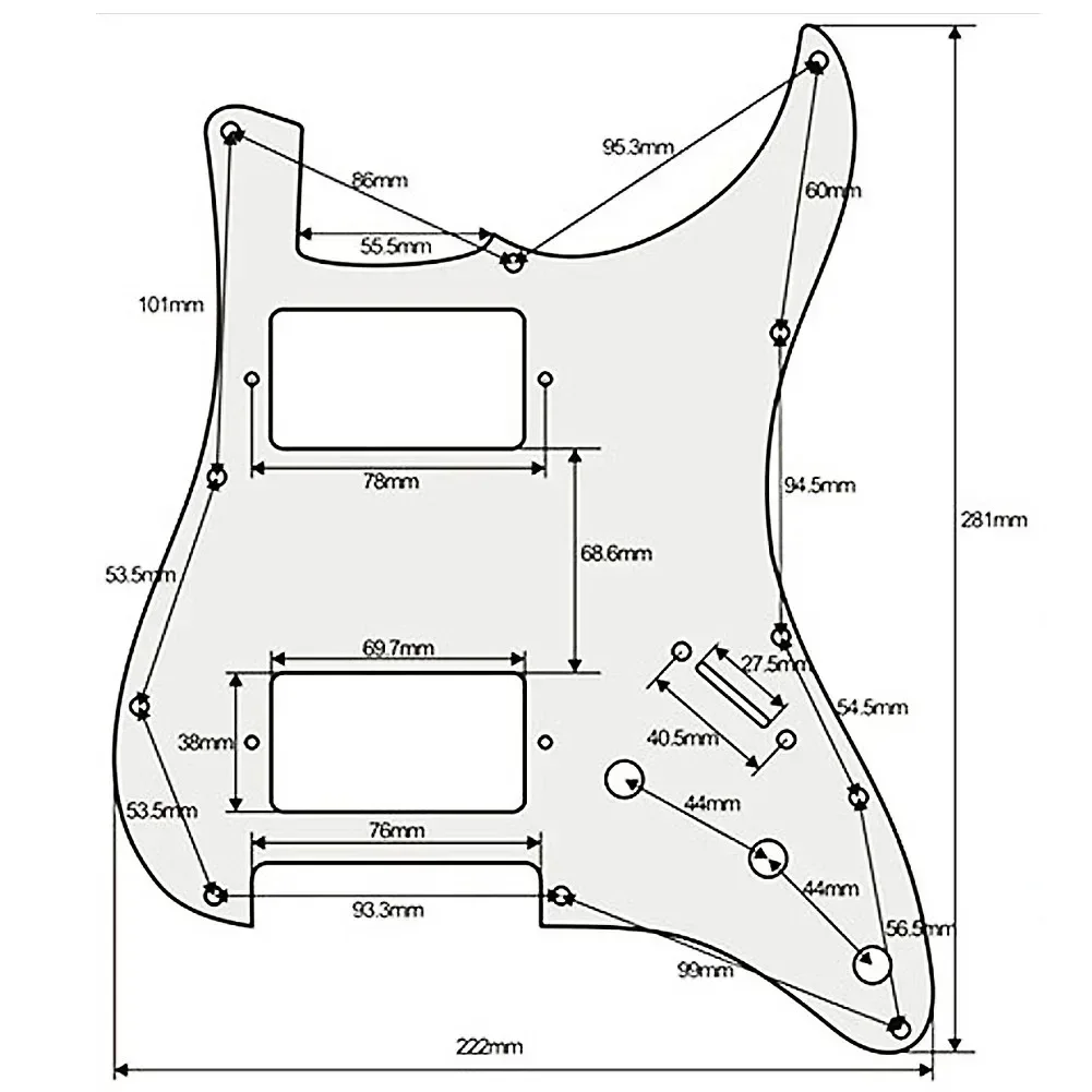 1pc 3Ply 11Hole HH Guitar Pickguard Humbucker Scratch Plate For ST  Electric Guitars Pickguards Guitar Accessories Parts