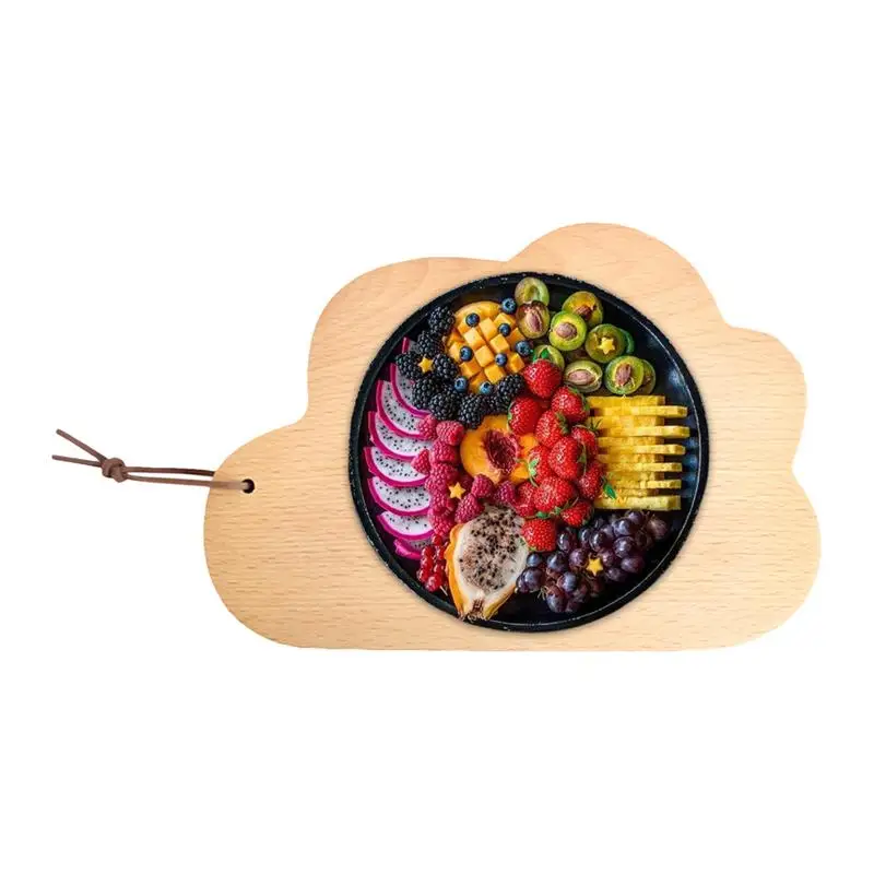 Cloud Shaped Cutting Board Wooden Bread Fruit Mat Pizza Steak Vegetables Plate Non-slip Lanyard Chopping Blocks Tray  for Pizza