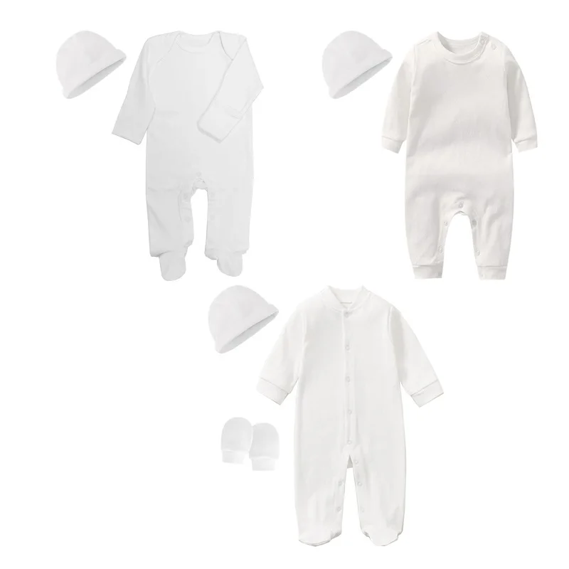 2-5 Sets Newborn Baby Clothing Sets Romper Bonnet Sleepsuits Jumpsuits Growings One-Pieces Sleepers Grows Roupa Wholesale