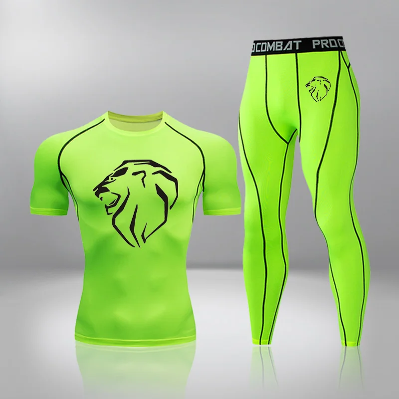 Chándal de entrenamiento de 2 piezas para hombre, ropa deportiva adelgazante para sudar, transpirable, para correr, Fitness y gimnasio