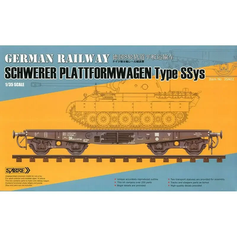 SABRE 35A02 1/35 German Railway Schwerer Plattformwagen Type SSys -Assemble Scale Model Kit