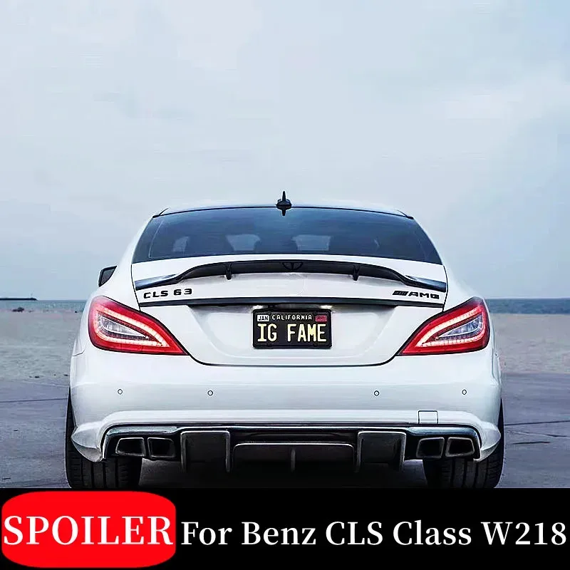 

For 2011-2016 Mercedes Benz CLS Class W218 CLS63 AMG Carbon Fibe Rear Trunk Lid Ducktail Lip Spoiler Wings Car Accessories Part