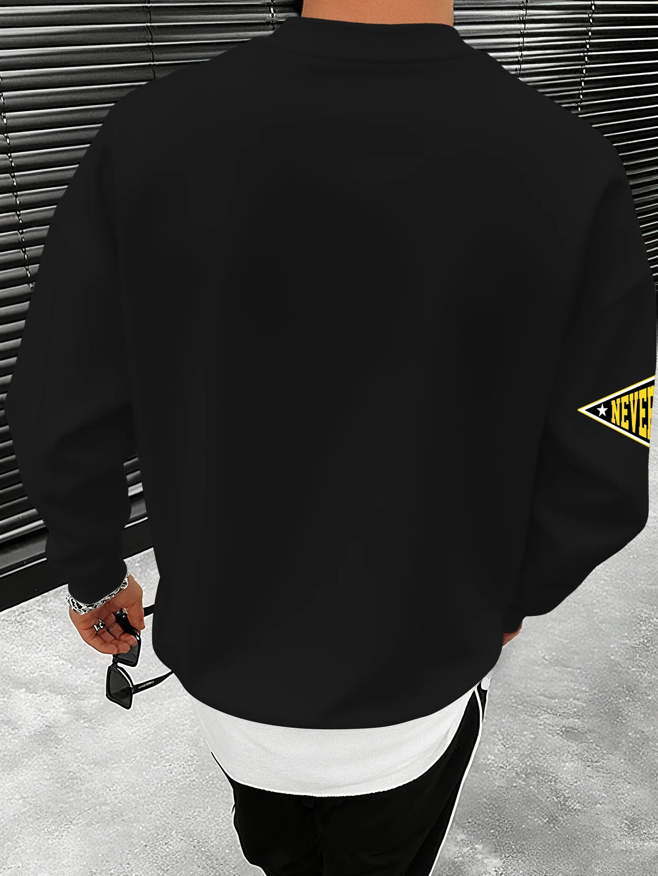 Men Drop Shoulder Oversized Sweatshirt, Crown Teddy Bear Los Angeles Text Print Streetwear