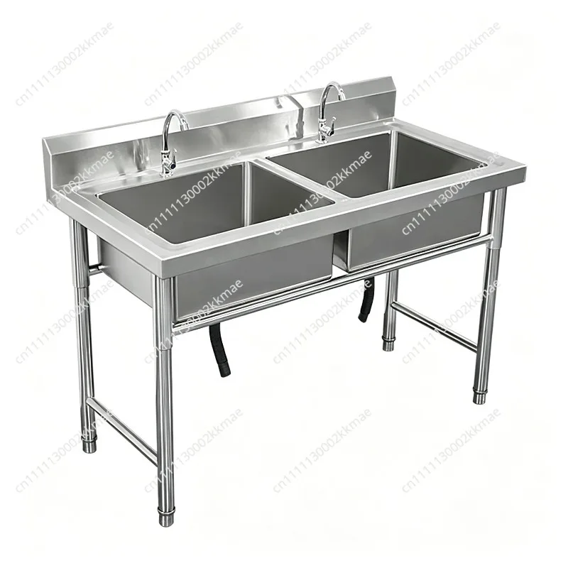 業務用304ステンレス製シンク　シングル/ダブル/トリプルボ - Commercial Kitchen Double Sink のレビューと価格