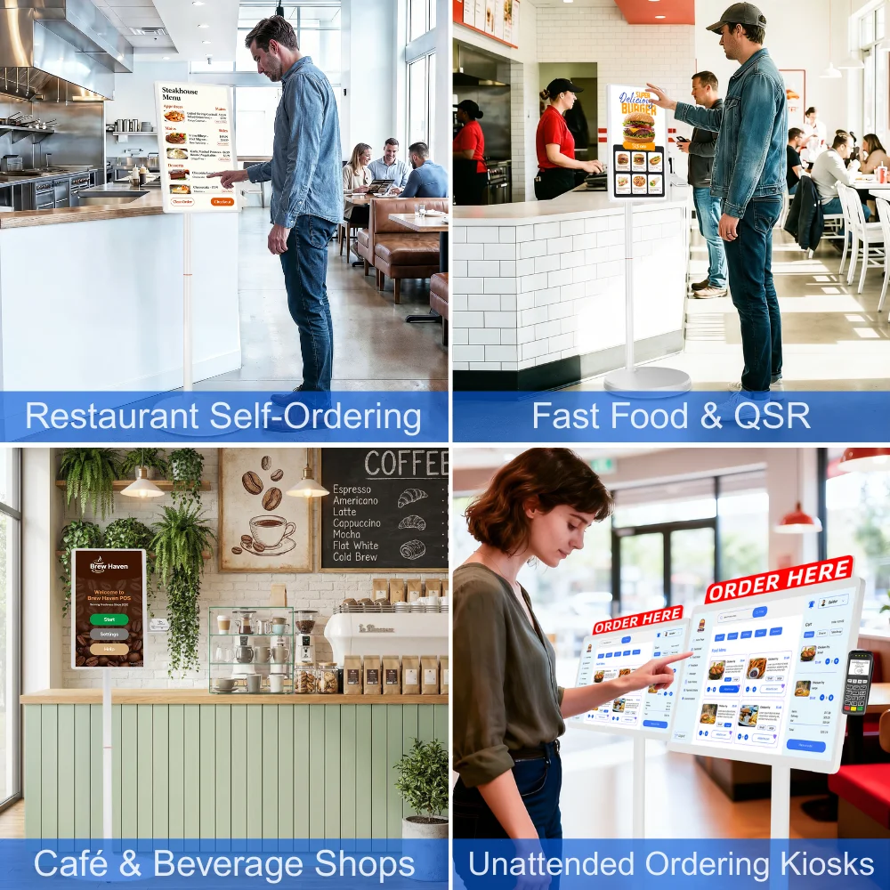 21.5 inch Digital Signage display restaurant payment kiosk self checkout kiosk supermarket Burger Shops/Coffee Shops