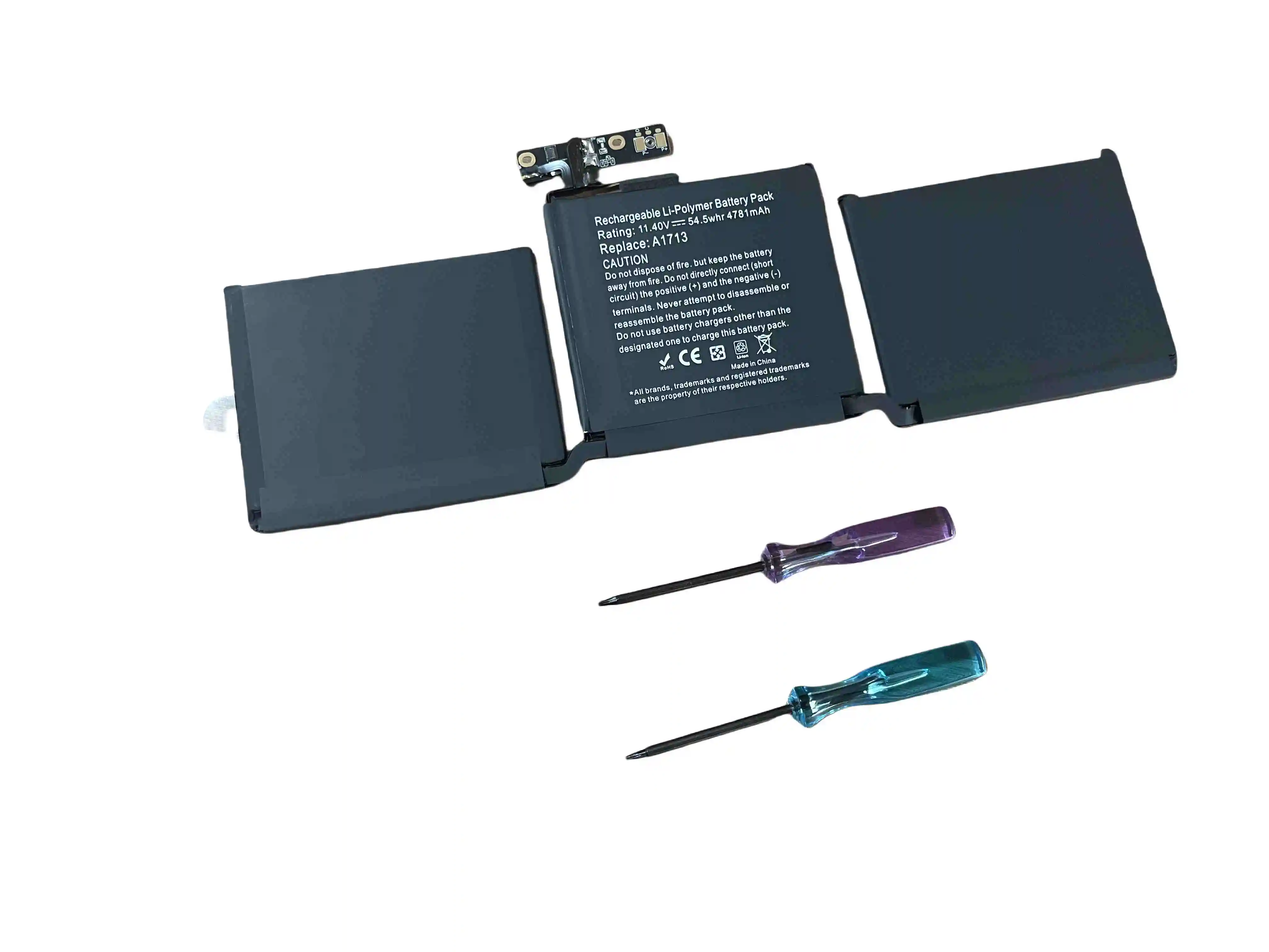 Сменный аккумулятор A1713 для MacBook Pro 13 дюймов A1708 конец 2016 г., середина 2017 г., высокая емкость, 4781 мАч, 54,5 Втч, долговечный аккумулятор для ноутбука Сменный аккумулятор A1713 для MacBook Pro 13 дюймов A1708 конец 2016 г., середина 2017 г., высокая емкость, 4781 мАч, 54,5 Втч, долговечный аккумулятор для ноутбука