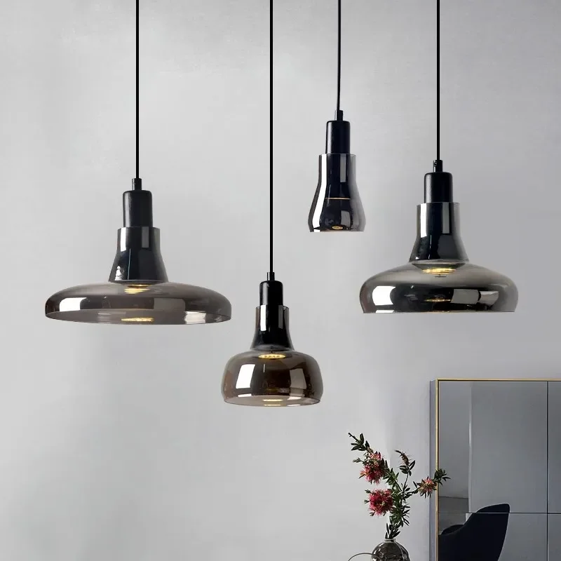 

Creative Nordic Art Lighting Glass Shadow Pendant Bar Dining Living Room Single Head Small Pendant LED Lights