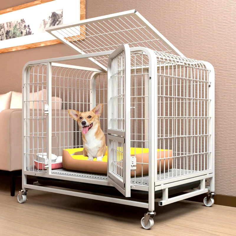 Wyj Indoor Kennel with Toilet Corgi Dedicated Dog House Pet Large Dog Playpen Fence