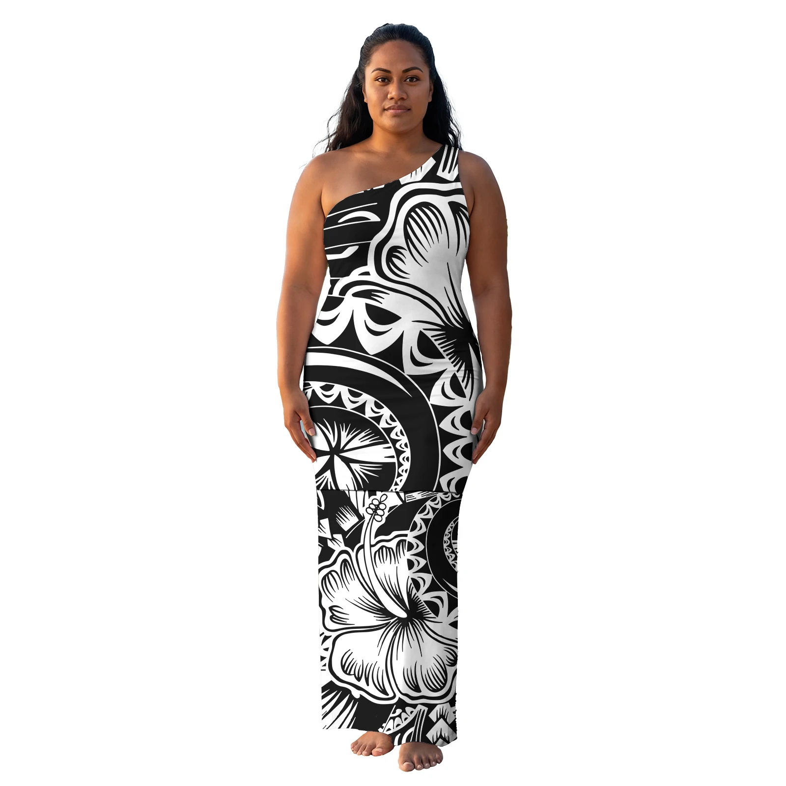 Boutique Clothing Women Hawaiian Island Party Ladies Dress Polynesian Off Shoulder Tribal Dress Classic Design Puletasi Samoan