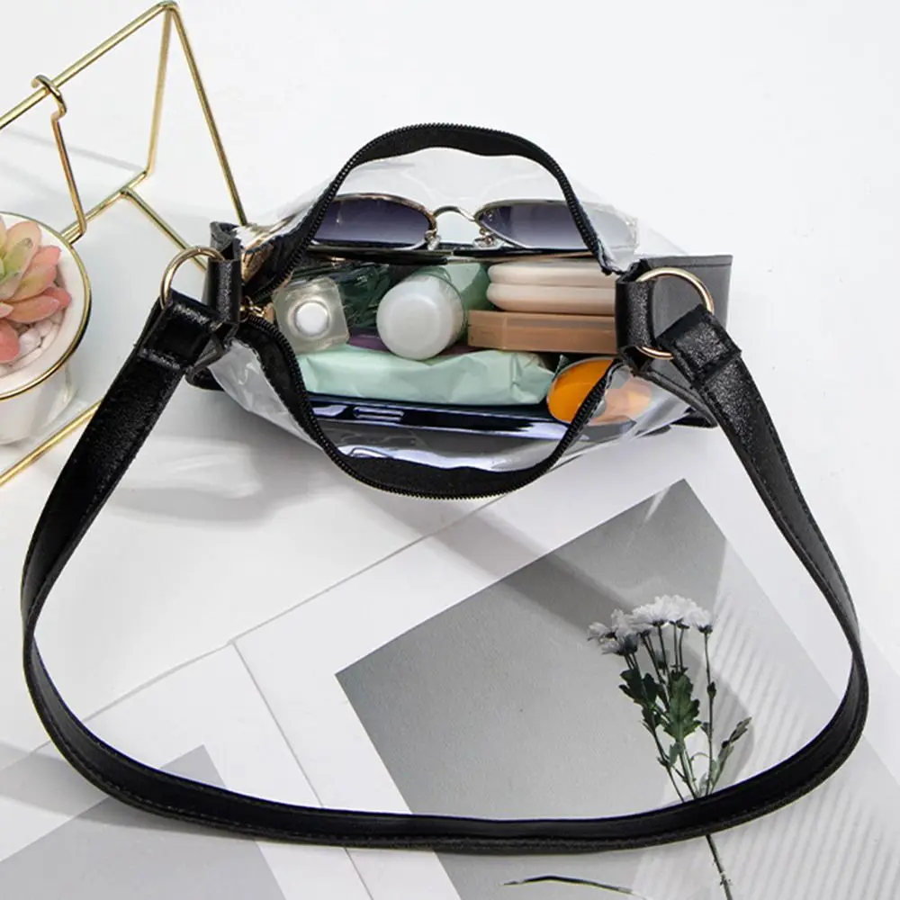 

Simple Waterproof Crossbody Bag Portable PVC PVC Clear Jelly Bag Durable Large Capacity Transparent Shoulder Bag Summer Travel