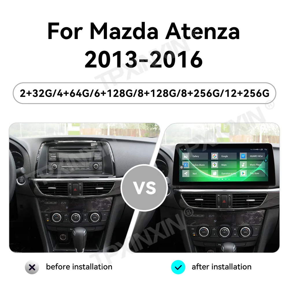 Car Accessories Radio For Mazda Atenza 2013-2016 Android Auto GPS Navigation Multimedia Stereo Receiver Head Unit Offline Maps