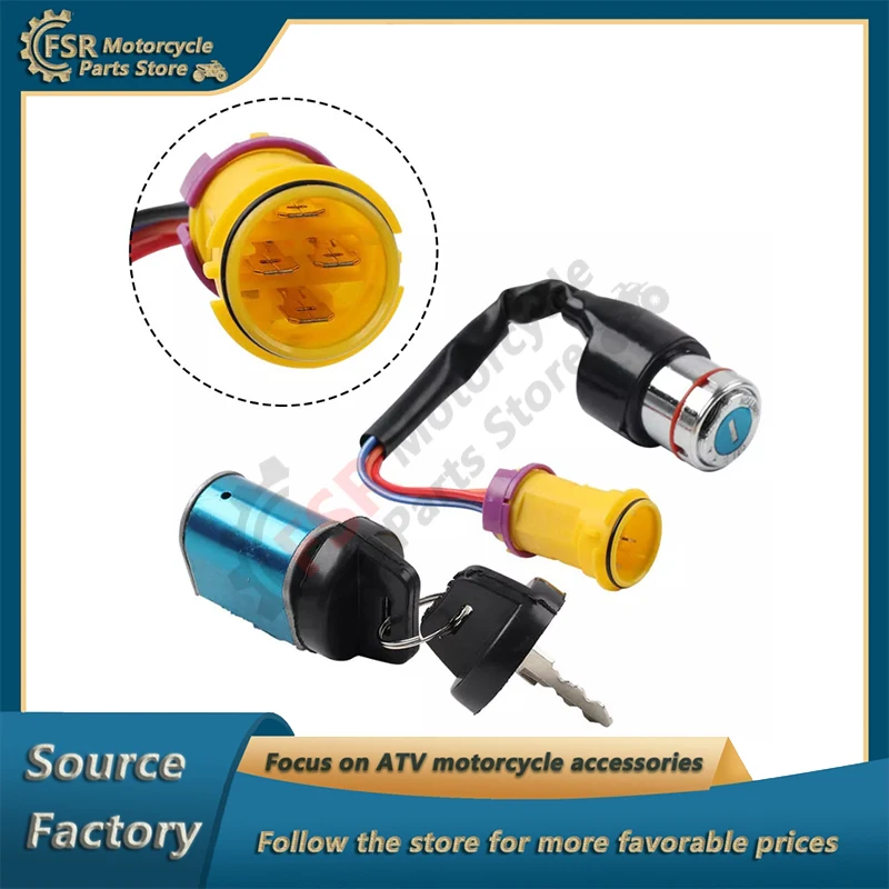 

ATV Ignition switch key helmet electric door lock suitable for BUYANG FEISHEN FA-D300 H300 LINHAI LH260 300 400 Quad bike parts