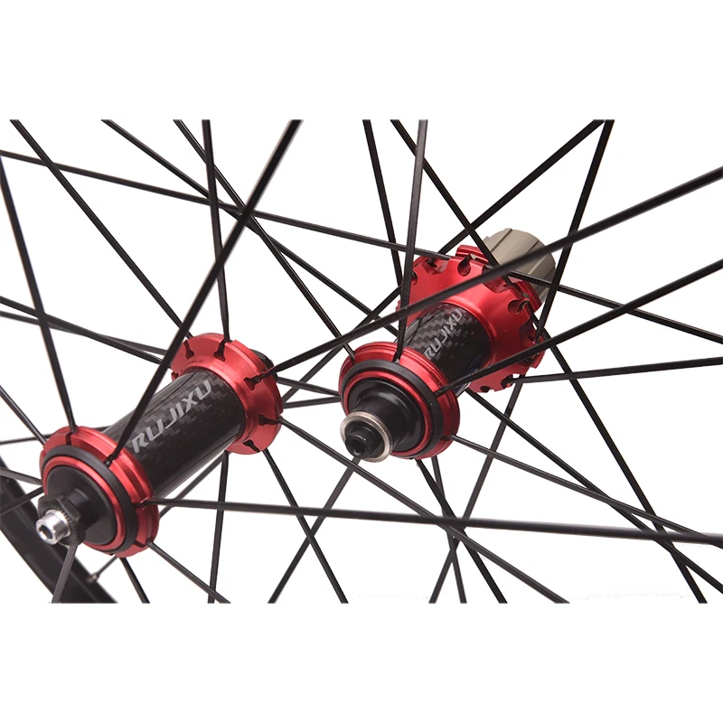 Ultraleichtes 700C Rennrad 60mm Carbon-Felgen Carbon-Nabe V-Bremse Flachspeichen-Laufradsatz – Detail 5