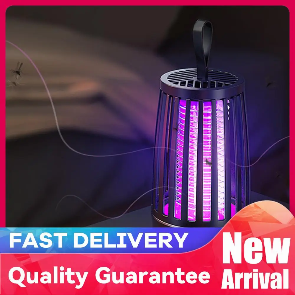 Electric Mosquito Swatter USB Rechargeable Electric Fly Trap with Night Light Insect Fly Trap Camping Lantern Tent Camping Tools