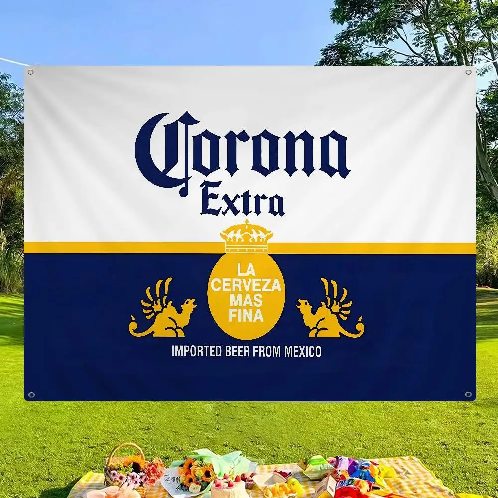 C-Corona E-Extra Creative Pattern Hanging Flag Polyester Printed Banner Hand Pulled Flag