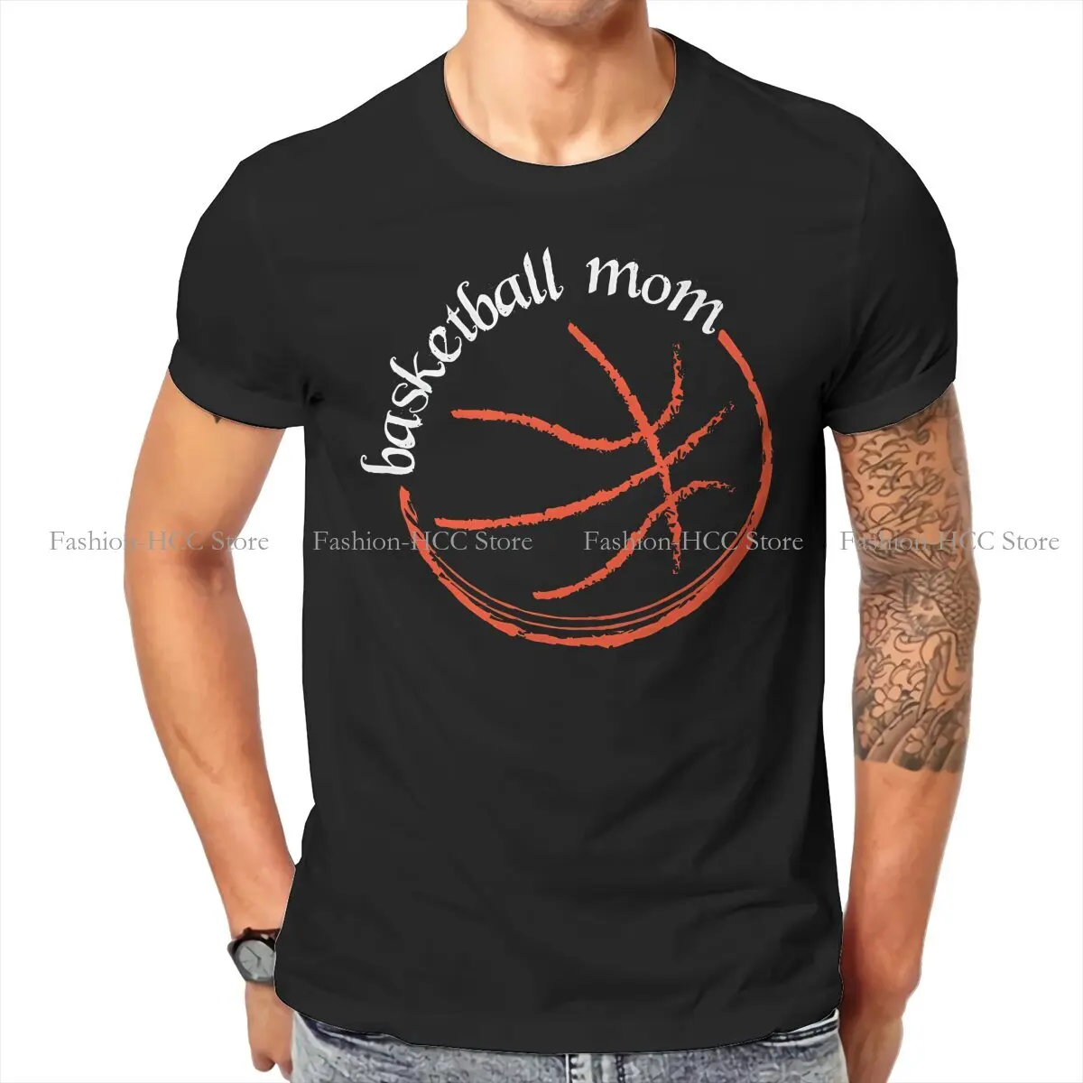 

Mom O Neck TShirt Basketball Fabric Basic T Shirt Man's Tops Individuality