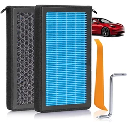 For Tesla Model 3 HEPA Activated Carbon Air Filter Auto Air Conditioner Filter Element Replacement Kit Cabin Air-Filters