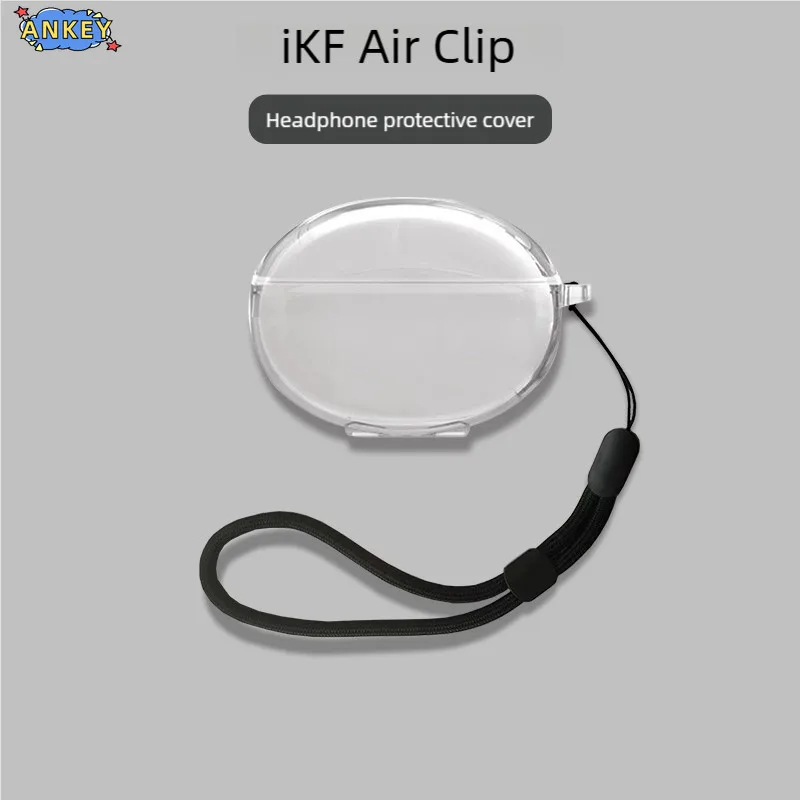 Para iKF Air Clip funda protectora transparente TPU cubiertas cordón Bluetooth auricular Shell portátil