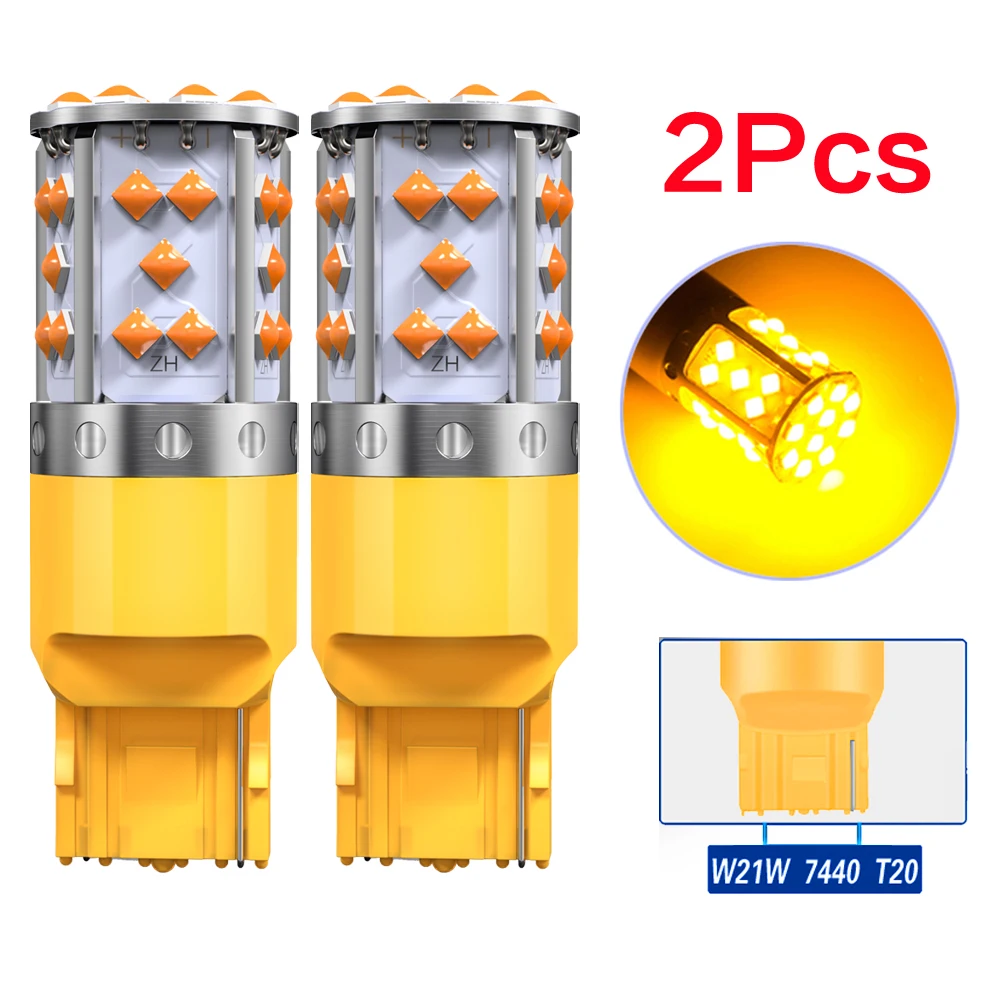 2 Stück WY21W LED Canbus Fehlerfrei Kein Hyper-Flash Blinker Glühbirne 3030 SMD T20 7440 W21W 1156 BA15S LED-Lampe 12V Orange
