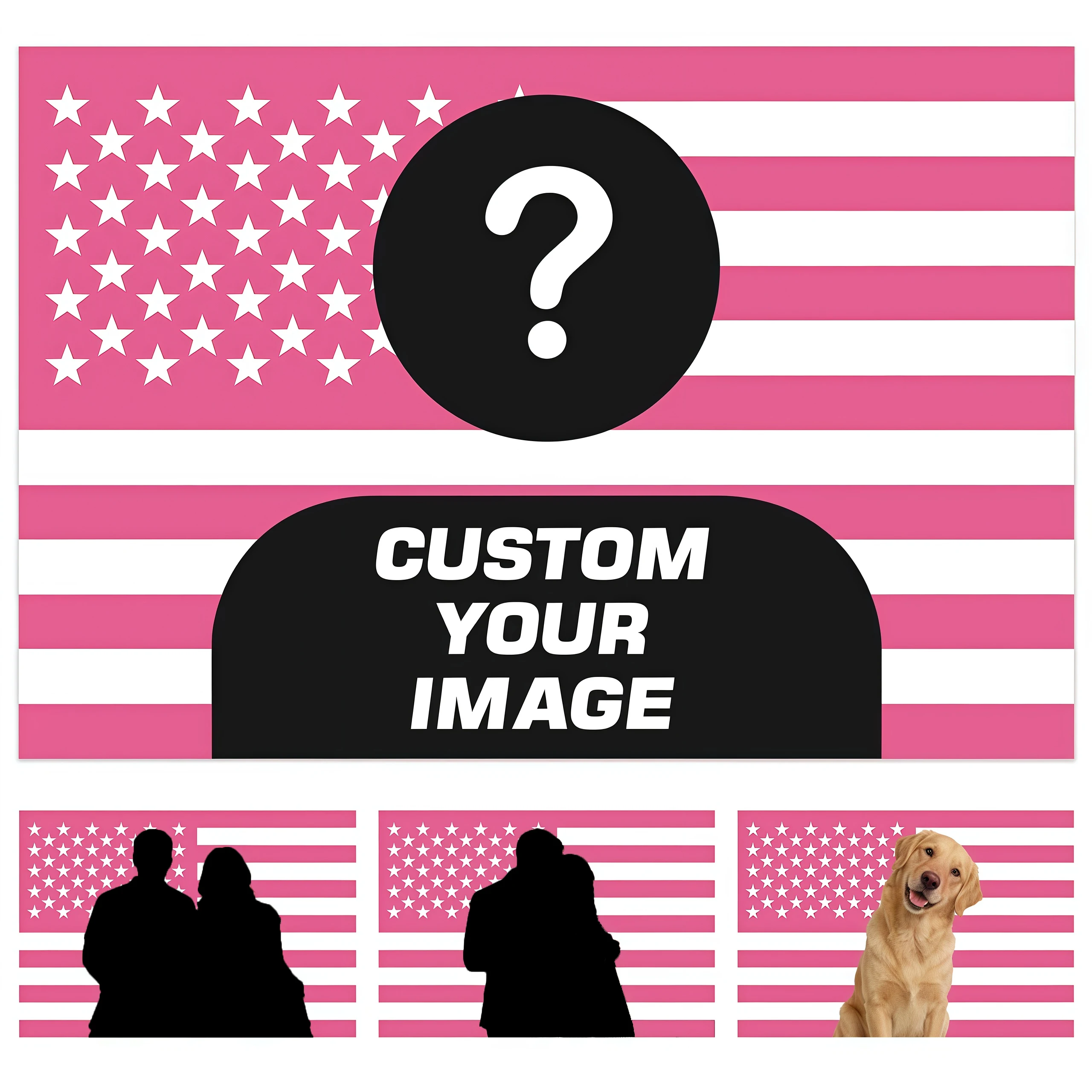 Personalized Photo Customized American Flag Tapestry Room Decoration Banner Tapestry Customized For Family Pets Idols