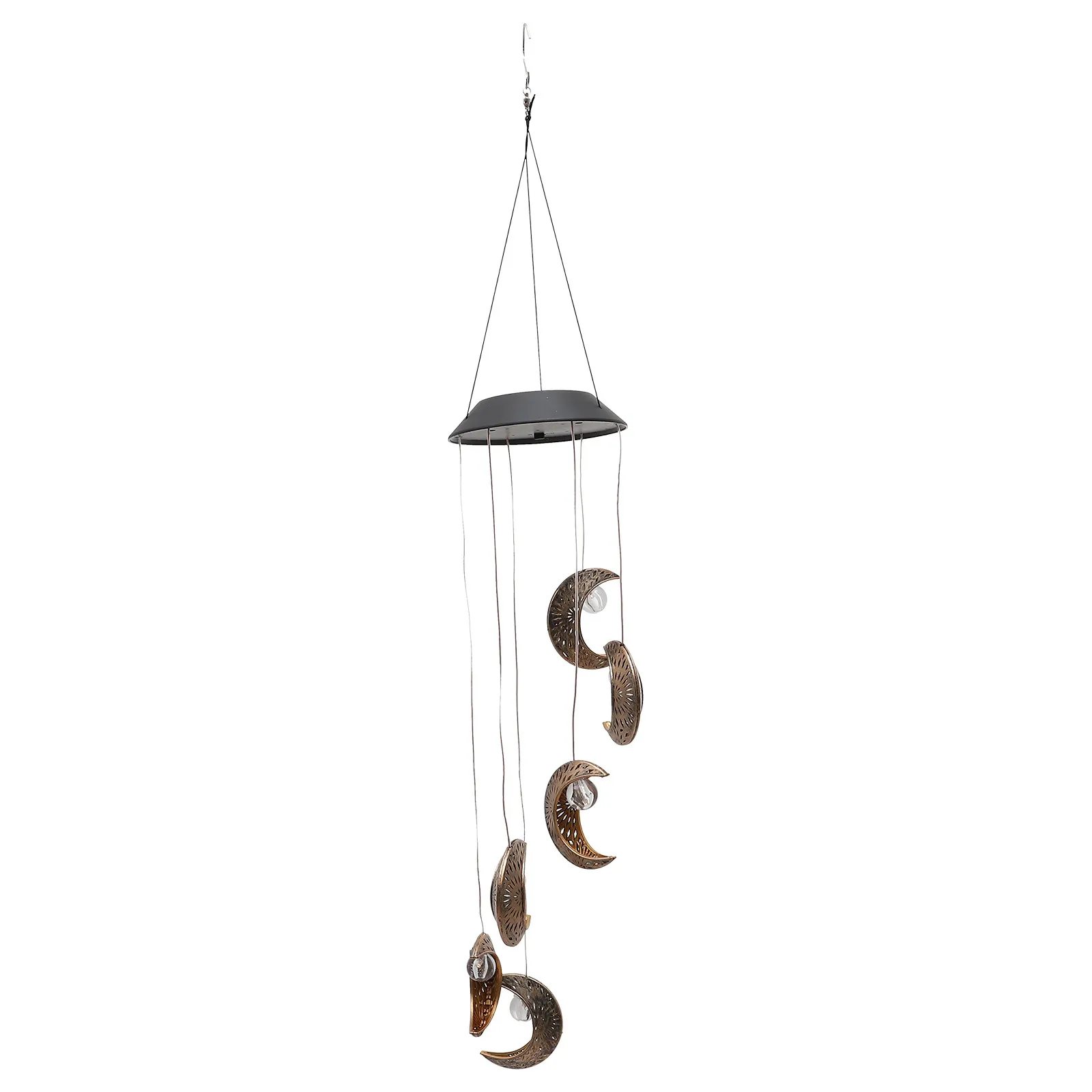 

Garden Decoration Hanging Wind Chimes Moon for outside LED Solar Lights Outdoor ABS