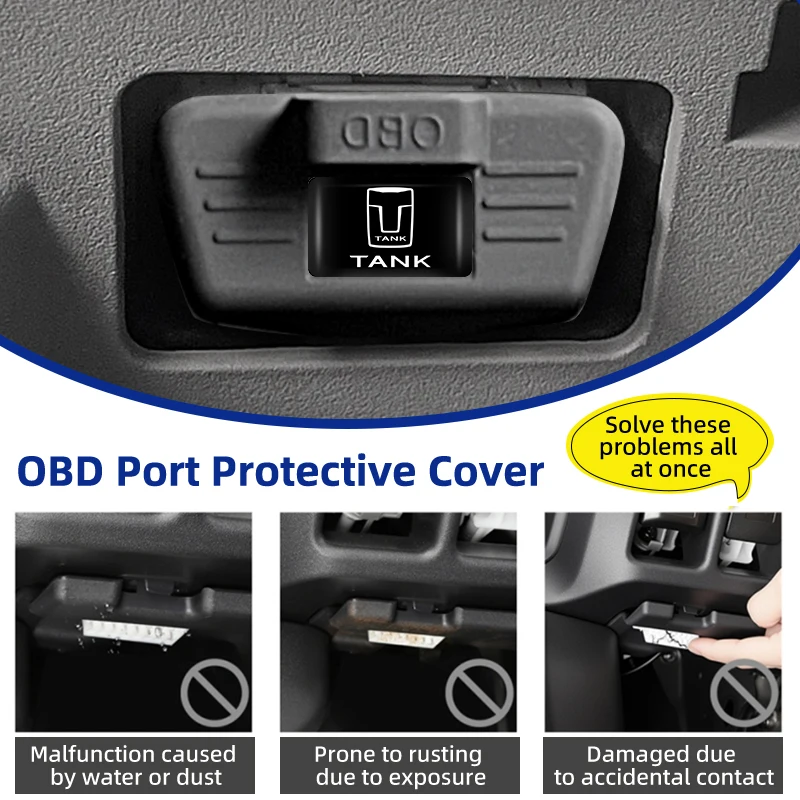 Car OBD Port All-in-One Dust Cover Silicone Clogging Cap Auto Accessories For Tank 500 Macchiato Coffee 01 02 2021-2022