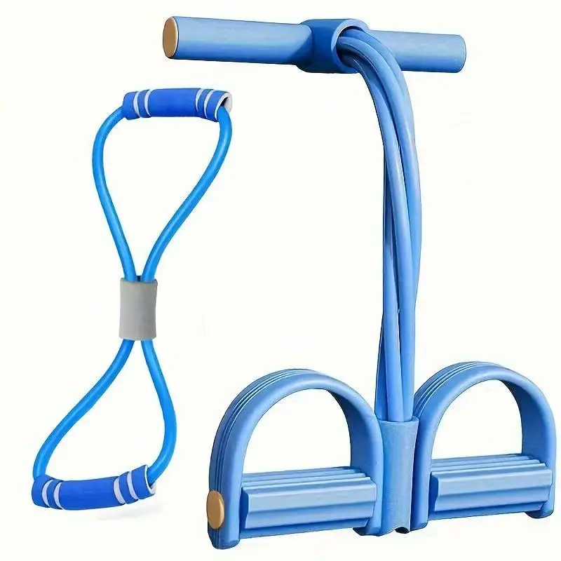 Resistance Band Set 4 Tubes Elastic Pull Rope Pedal Sit-up Resistance Band Expander Tension Rope for Fitness Slimming Training