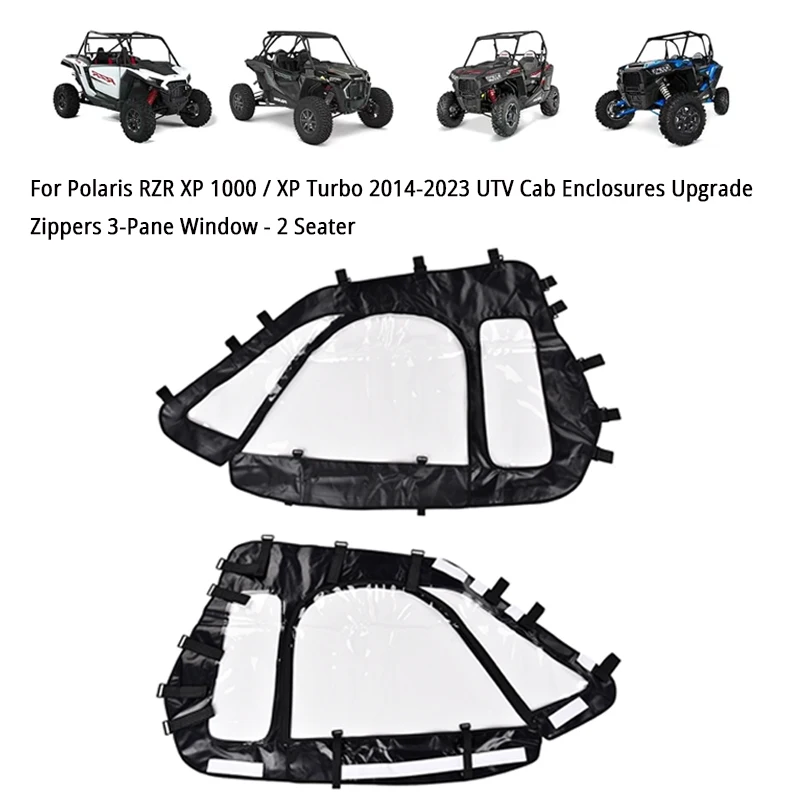 For Polaris RZR XP 1000 2 Seater Model Soft Soft Upper Doors Soft Cab Enclosures Upgraded Zippers And Side Mirror Compatibility