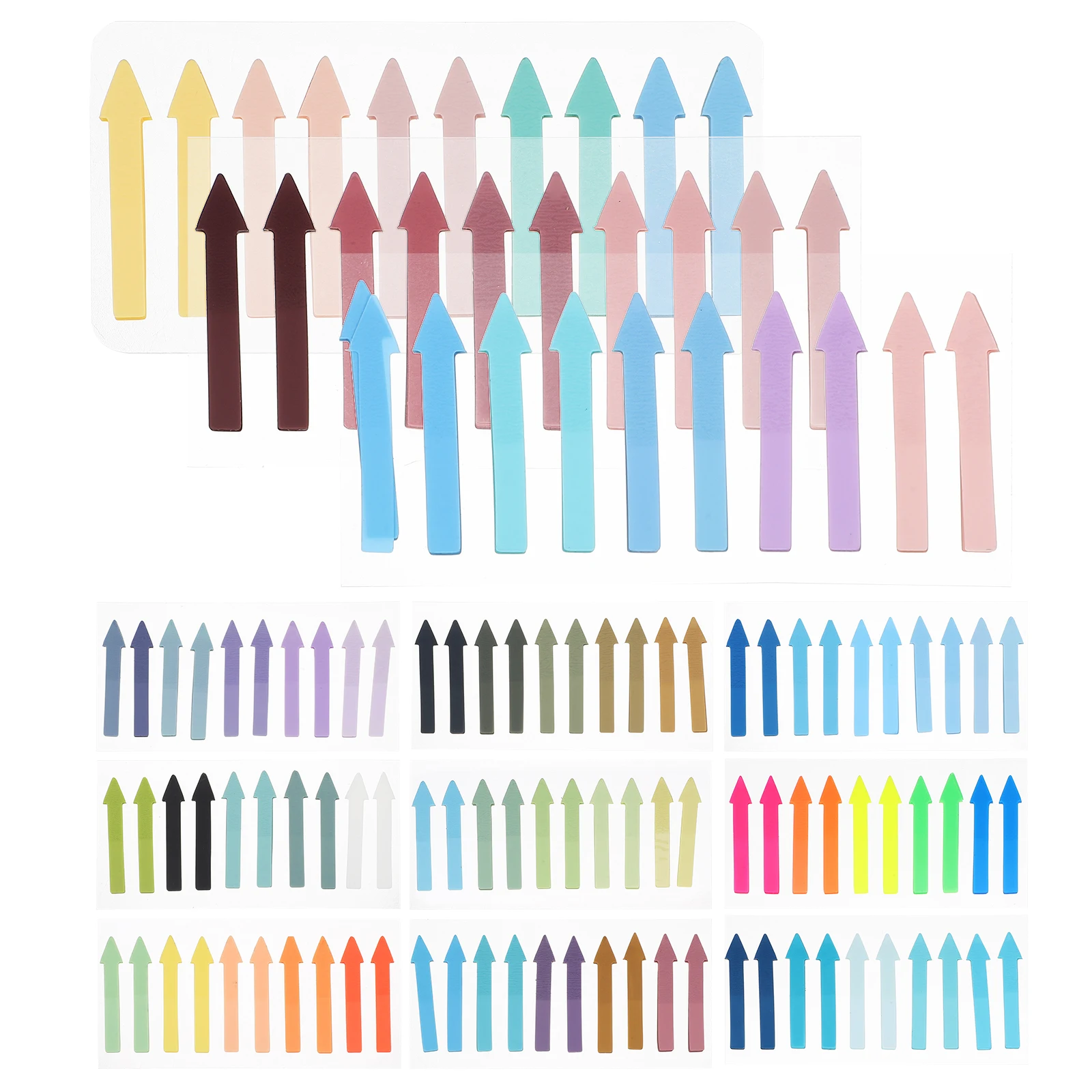 

Arrow Index Sticker Pointy Tabs Colored Reading Strips Highlight Markers Transparent Soft Texture Sentence Markers Portable Page