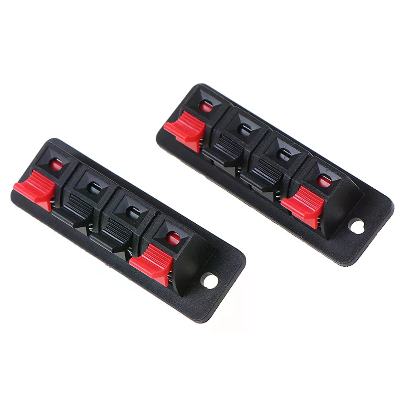 2Pcs 4 Positions Spring Connector Terminal Audio Speaker Terminals Wiring Clip