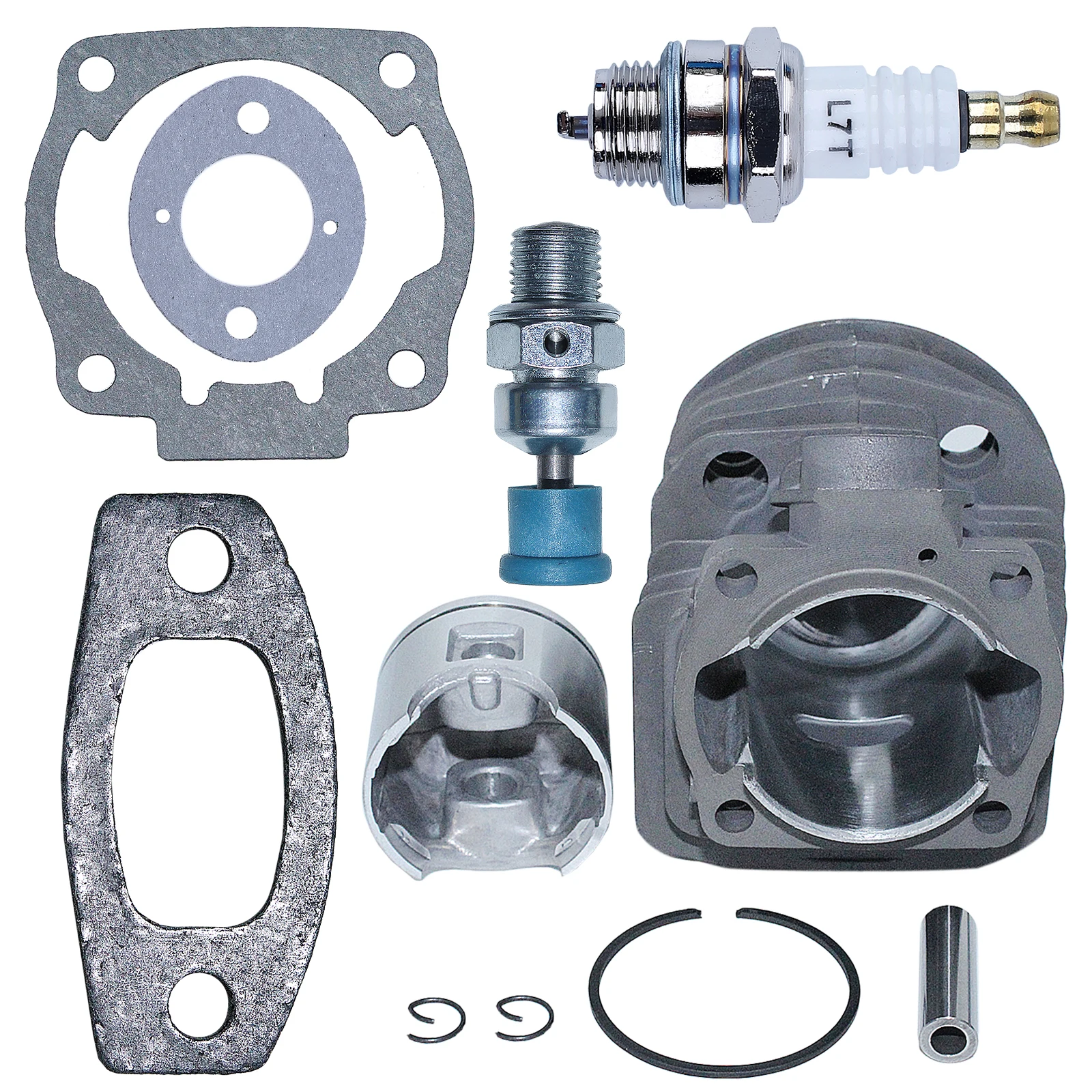 Junta de pistón de cilindro de 46mm para motosierra Husqvarna 55 51, válvula de descompresión, bujía, 503609171