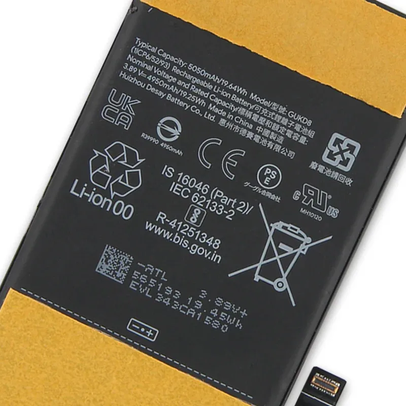 Phone Battery GS35E GUKD8 For Google Pixel 8 Pixel 8P Replacement With Tool 4485mAh