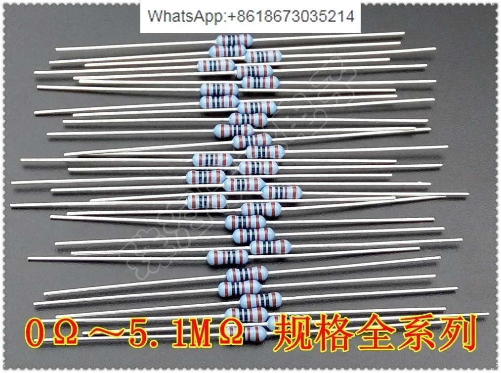 100 PCS  MF1/4 0R~ 5.1M 0.25W 1/4W Copper Pin Imported Metal Film Resistor