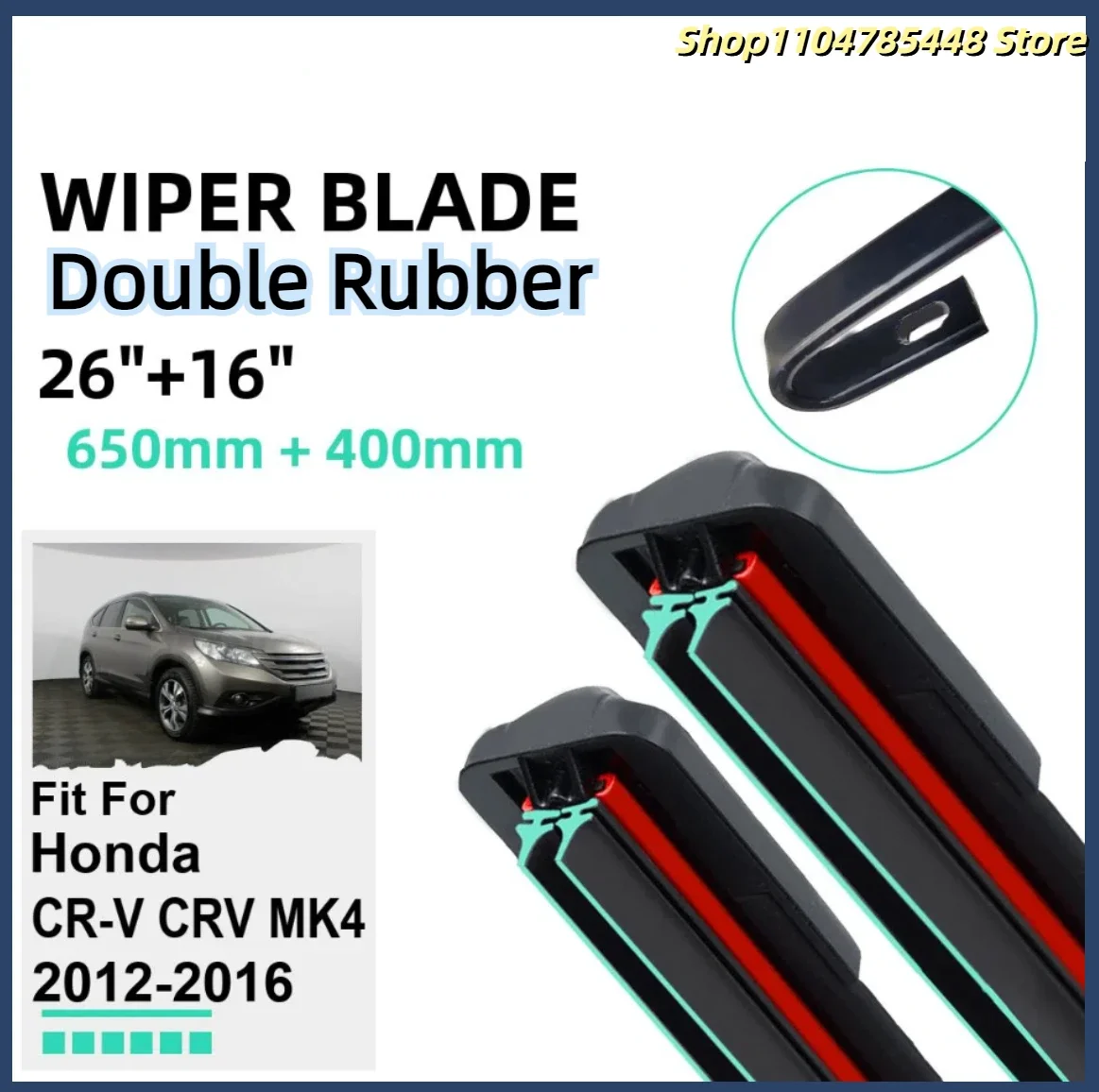 

Double Rubber Car Wiper Blades for Honda CR-V CRV MK4 2012-2016 Front Windscreen Windshield Rubber Car Accessories2015 2016
