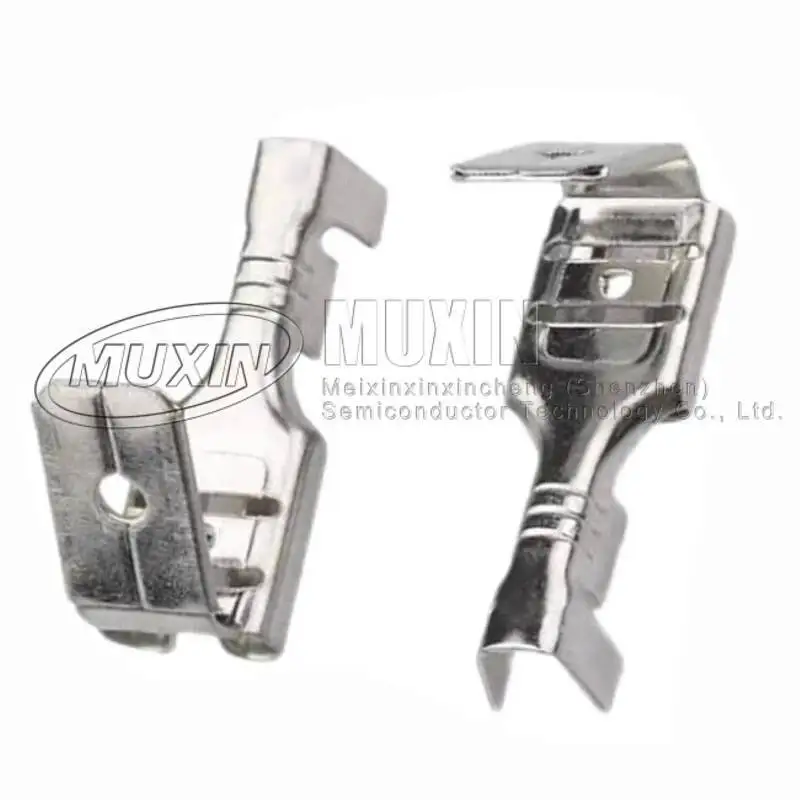 50pcs 6.3mm 4.8mm Anti-back Strap Self-locking Plug Spring 250 Cold-Pressed Terminal Block Wire Copper Joint