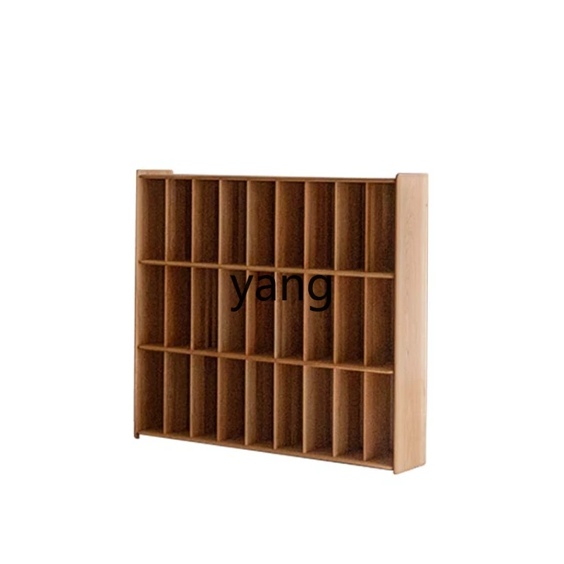 

Yjq wall hanging storage wall cabinet wall bookshelf black walnut original solid wood display magazine