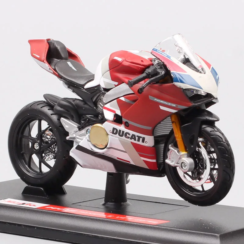 Anak-anak Skala 1/18 Maisto Mini Ducati Super Naked V4 S Sepeda Motor Diecast & Kendaraan Mainan Model Sepeda Streetfighter Hadiah Miniatur