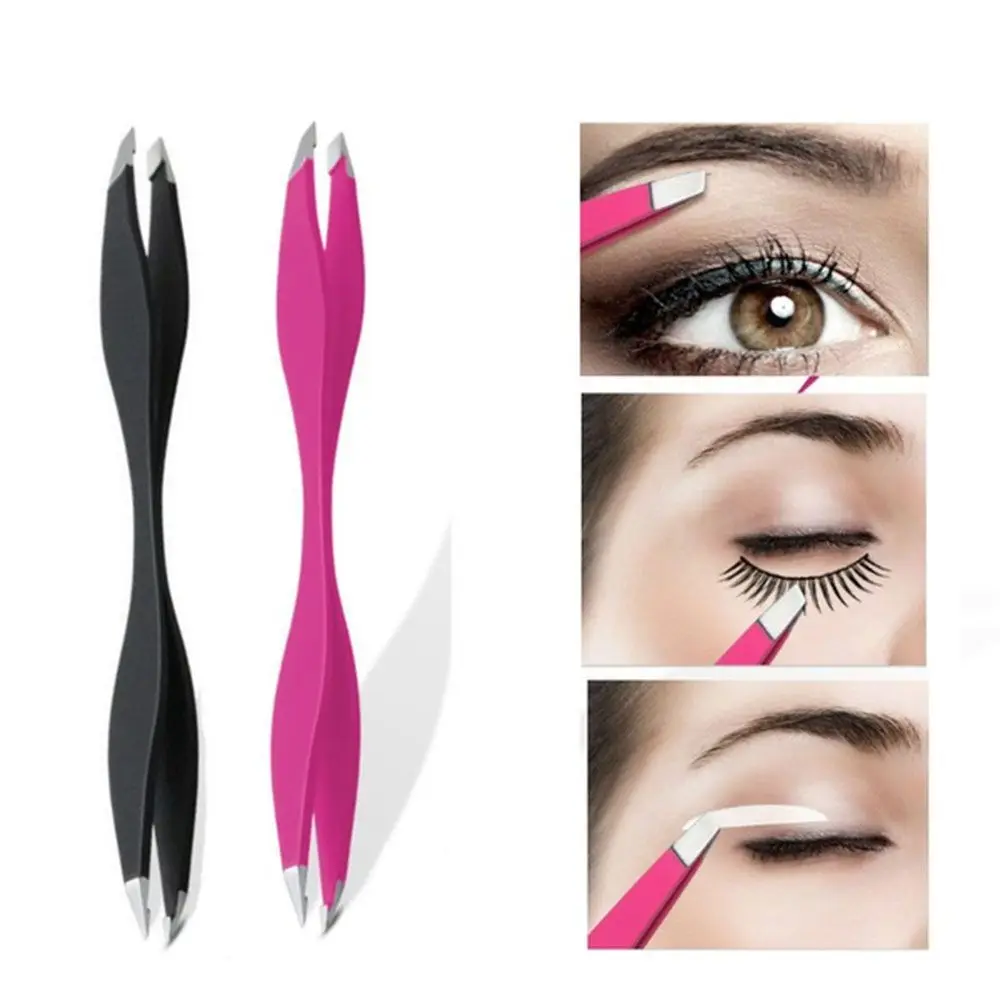 Vrouwen Anti-Statische Schoonheid Wimper Extensie Pincet Pincet Pincet Make-Up Tools Dubbele Uiteinden Wenkbrauw Pincet Threading Pincet